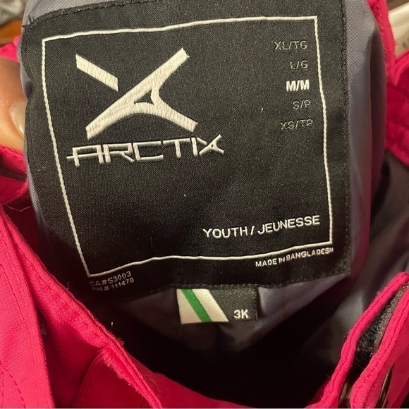 Arctix Kids Snow Pants with Reinforced Knees and Seat - Size M - HOT PINK - Picture 9 of 11